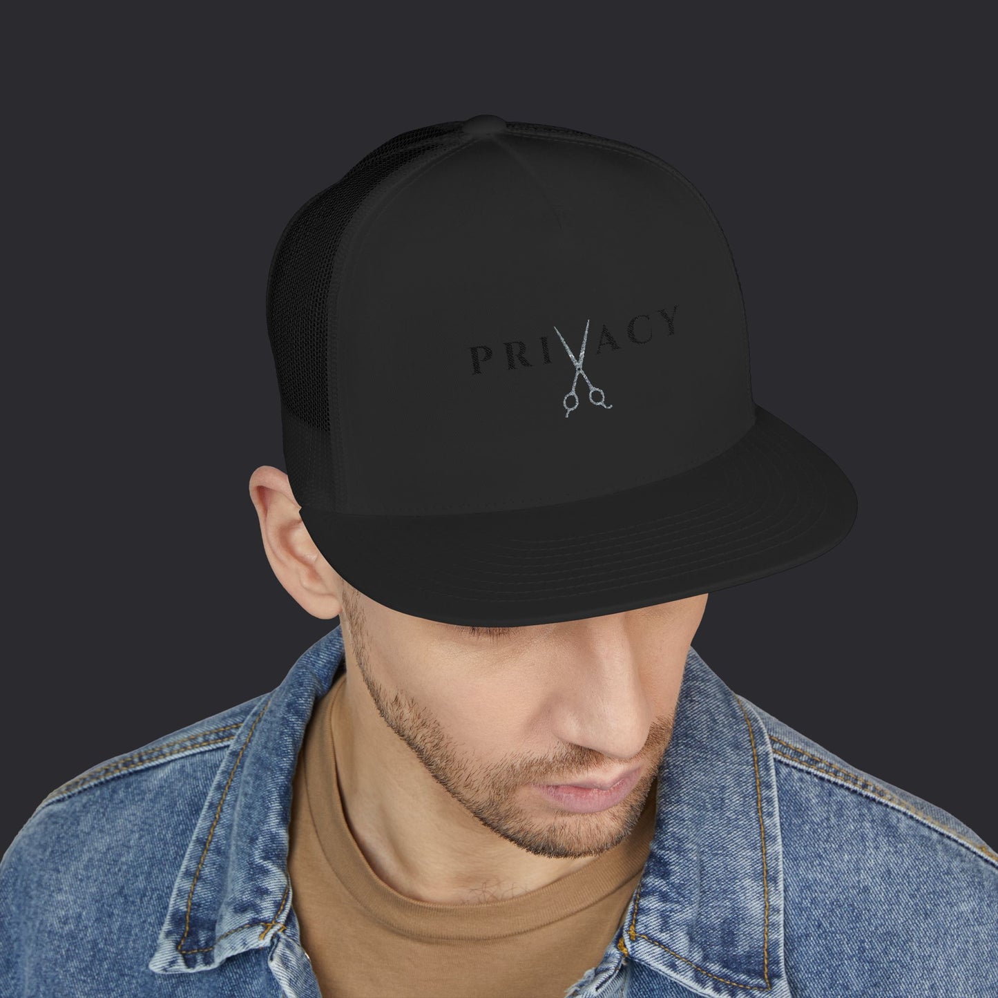 Privacy - Snapback Flat Bill Trucker Cap